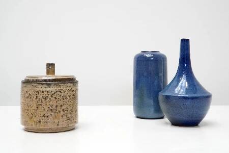 Rogier Vandeweghe, Blue-Glazed Tapered Vase for Amphora