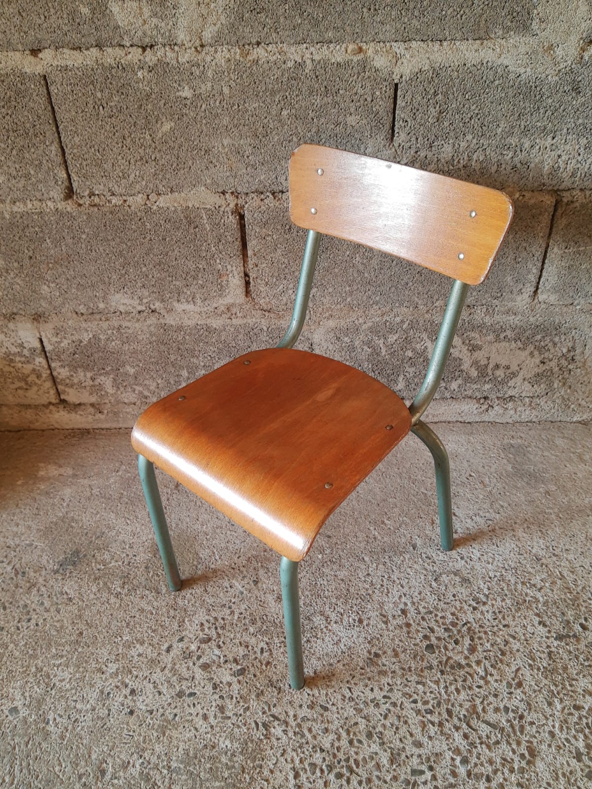 Vintage wood & metal school chair