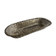 Braided silver metal bread basket