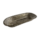 Braided silver metal bread basket