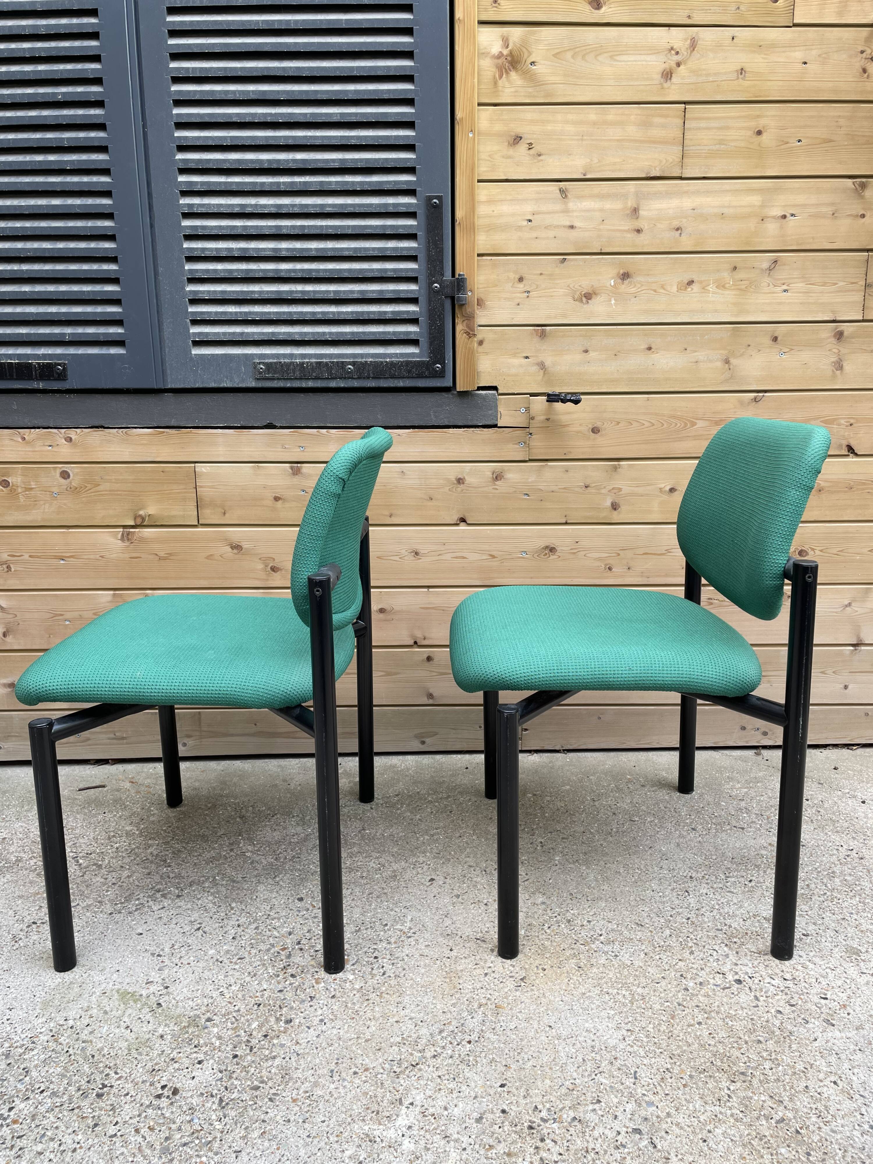 Pair of vintage Martin Stoll Champenay office chairs
