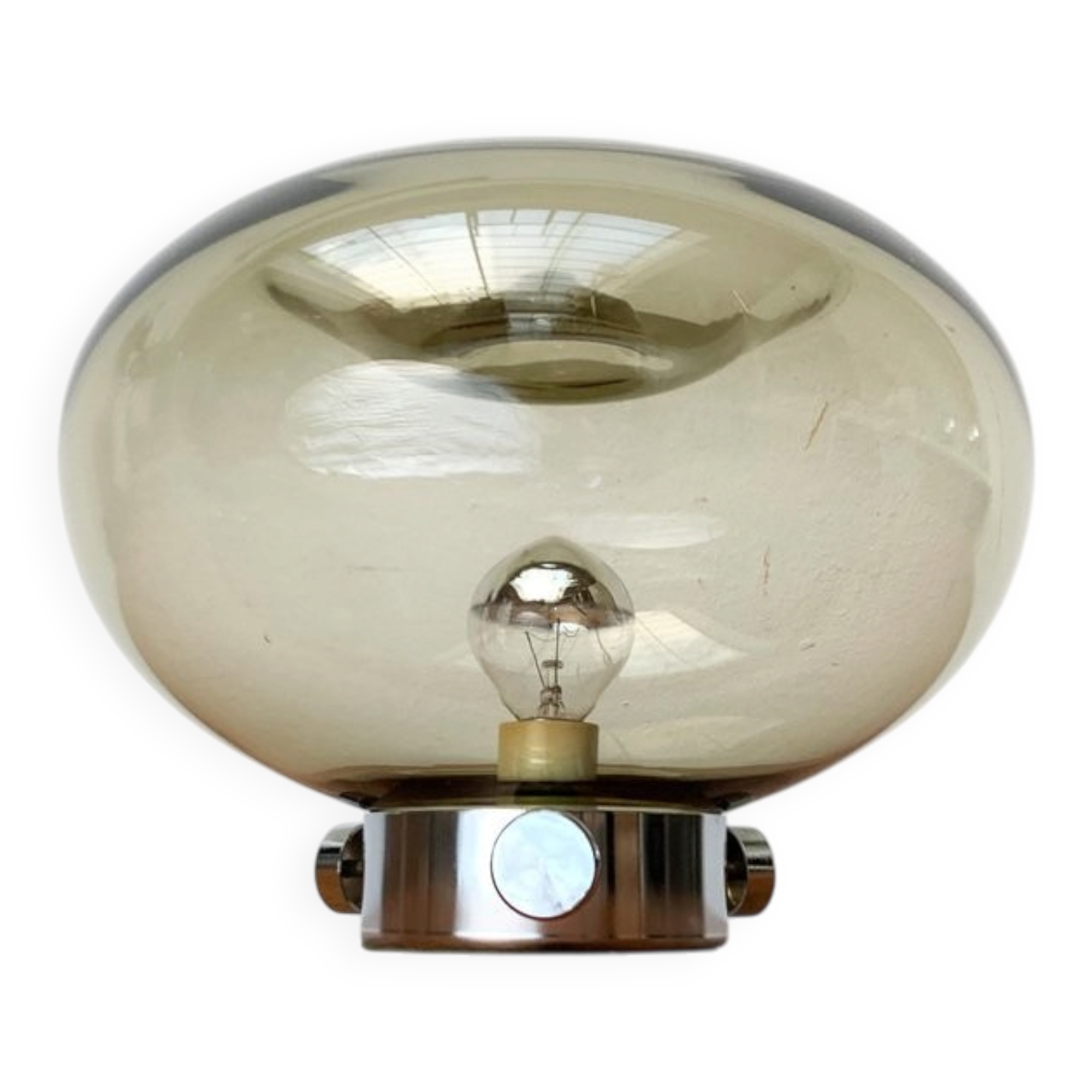 Lampe de Table en Verre Bulbe Espace Années 1960 Milieu du Siècle