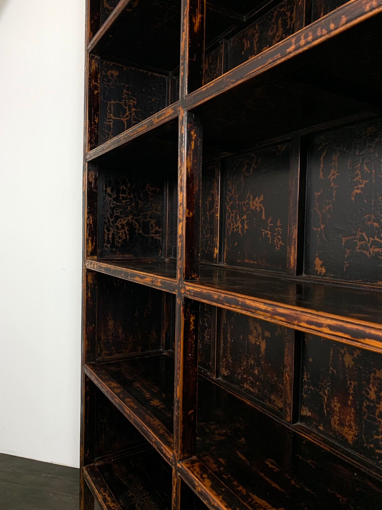 Vintage bookcase asian black