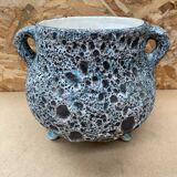 Old Cauldron Pot Tripod Annette ROUX Ceramic Fat Lava 50s #B579