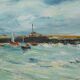 Painting “Petit Port Breton”, signed J.J Duboc – 1980