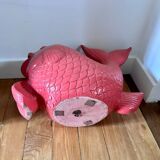Large vintage ceramic fish 60's unique piece