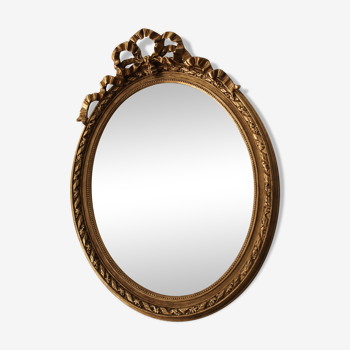 Mirror oval, golden Louis XVI style