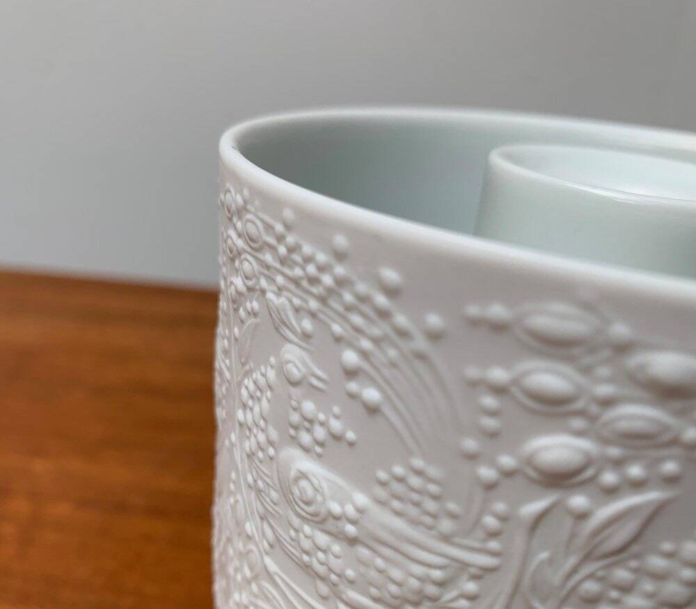 White porcelain candlestick from mid-century by Bjørn Wiinblad for Rosenthal.