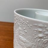 White porcelain candlestick from mid-century by Bjørn Wiinblad for Rosenthal.