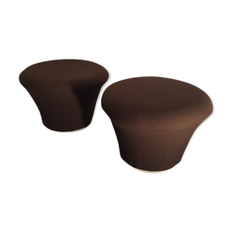 Pair of Ottomans Mushroom by Pierre Paulin edition of the 70s