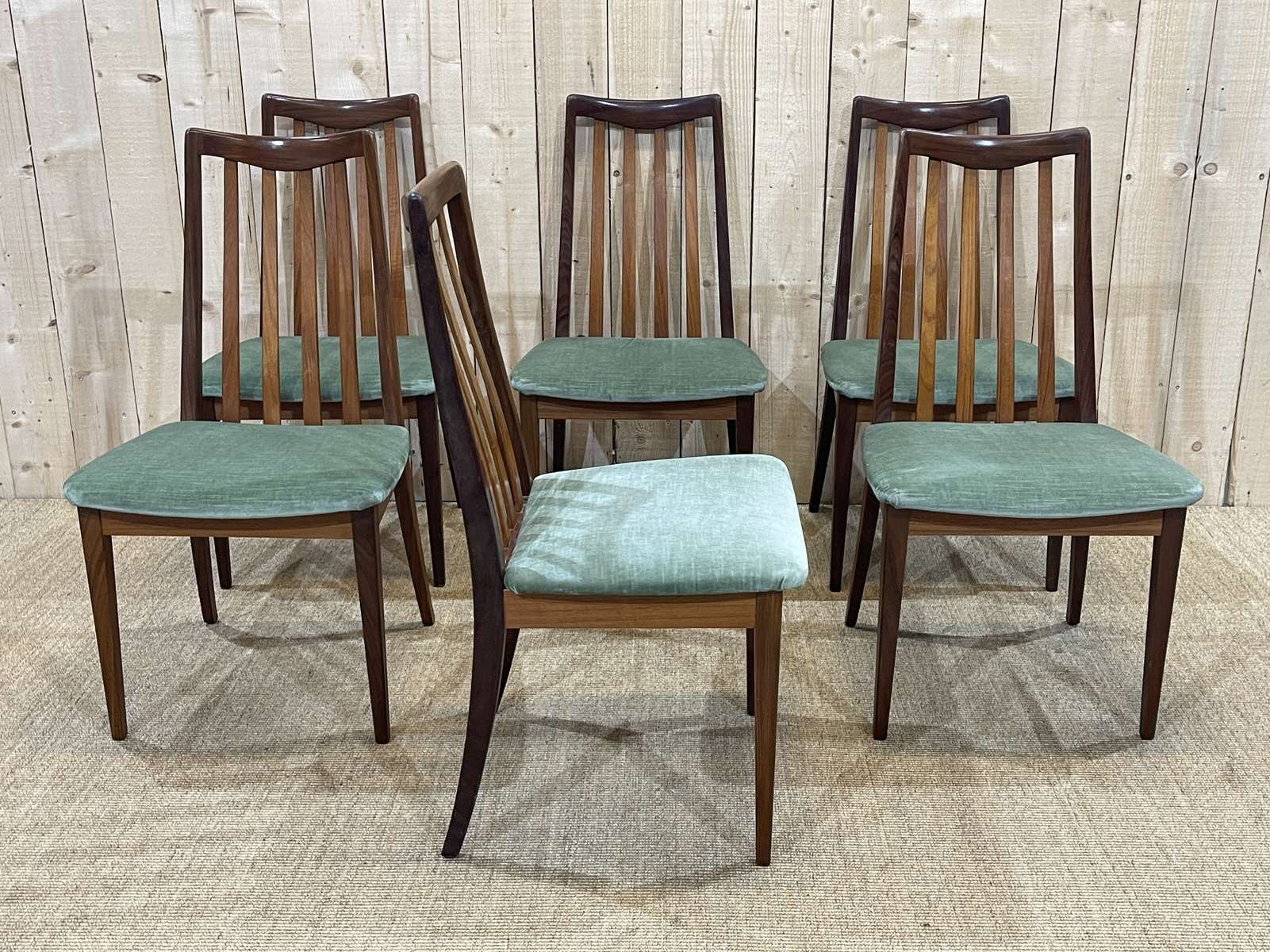 Suite of 6 chairs of the brand GPlan of the 70s in teak
