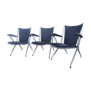 3 fauteuils en skaï