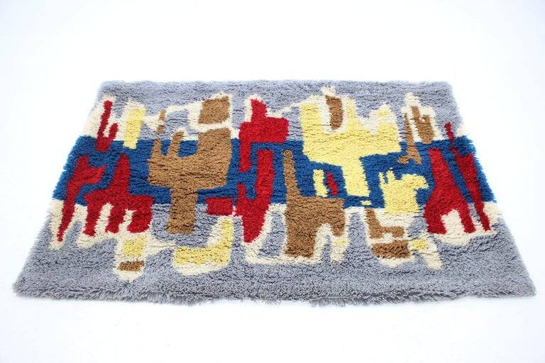 Midcentury design wool carpet in Ege Rya style, Denmark, 1970