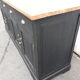 Industrial buffet four doors and four drawers black handles brushed brass patina