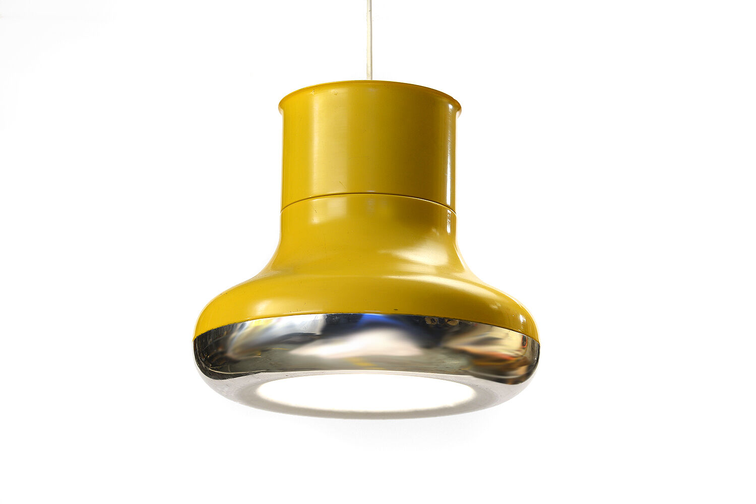 Yellow pendant light "Fluga" by Hemi. Sweden 1970s