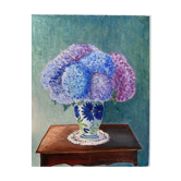Oil on canvas bouquet of flowers Hortensia