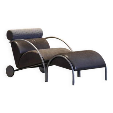 Fauteuil et repose-pieds COR Zyklus vintage par Peter Maly, Allemagne, années 1980.