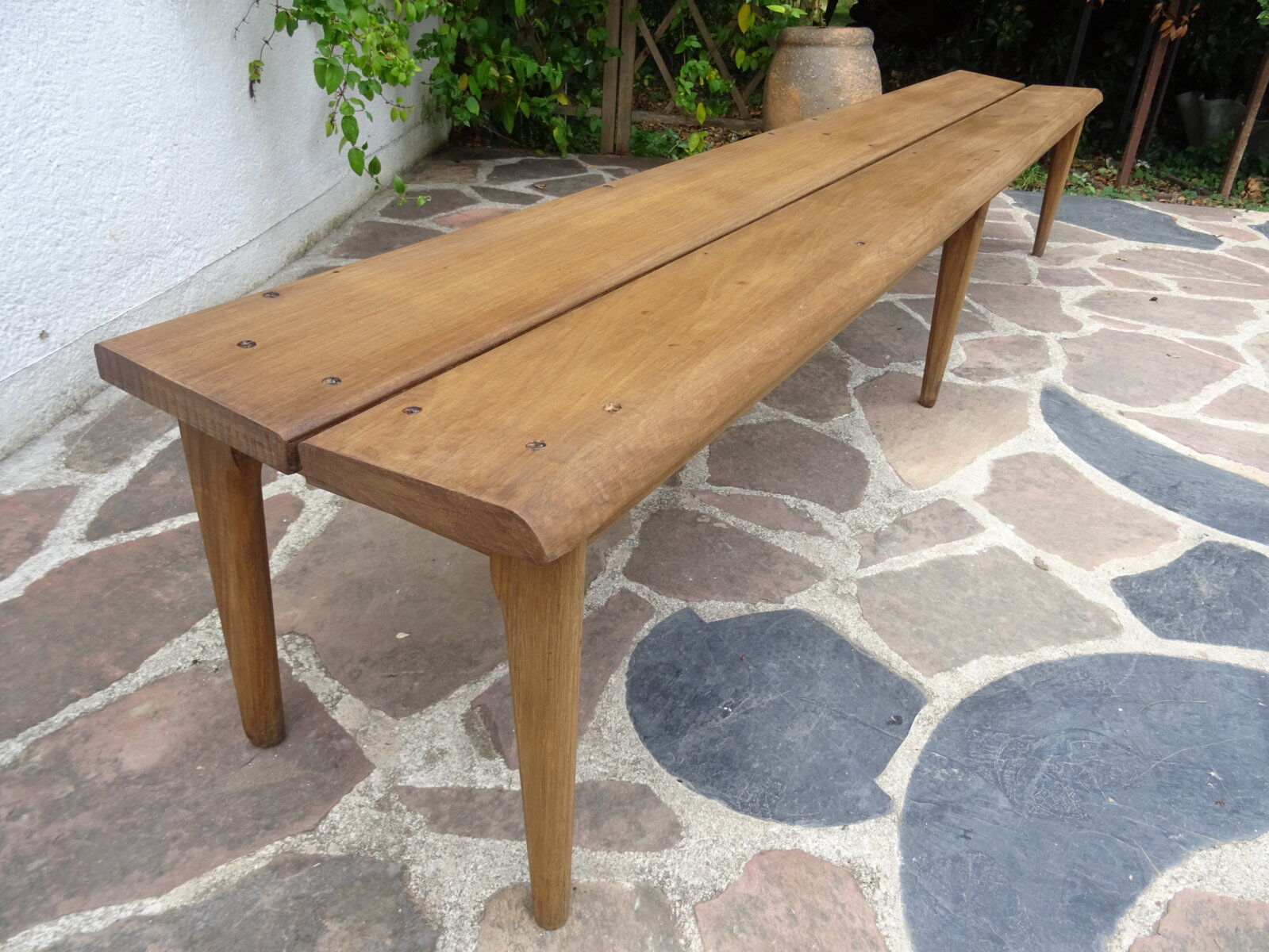 Oak cloakroom bench 247 cm