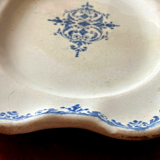 Plat oblong faience XVIIIe - camaieu bleu