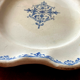 Flat oblong faience eighteenth - blue camaieu