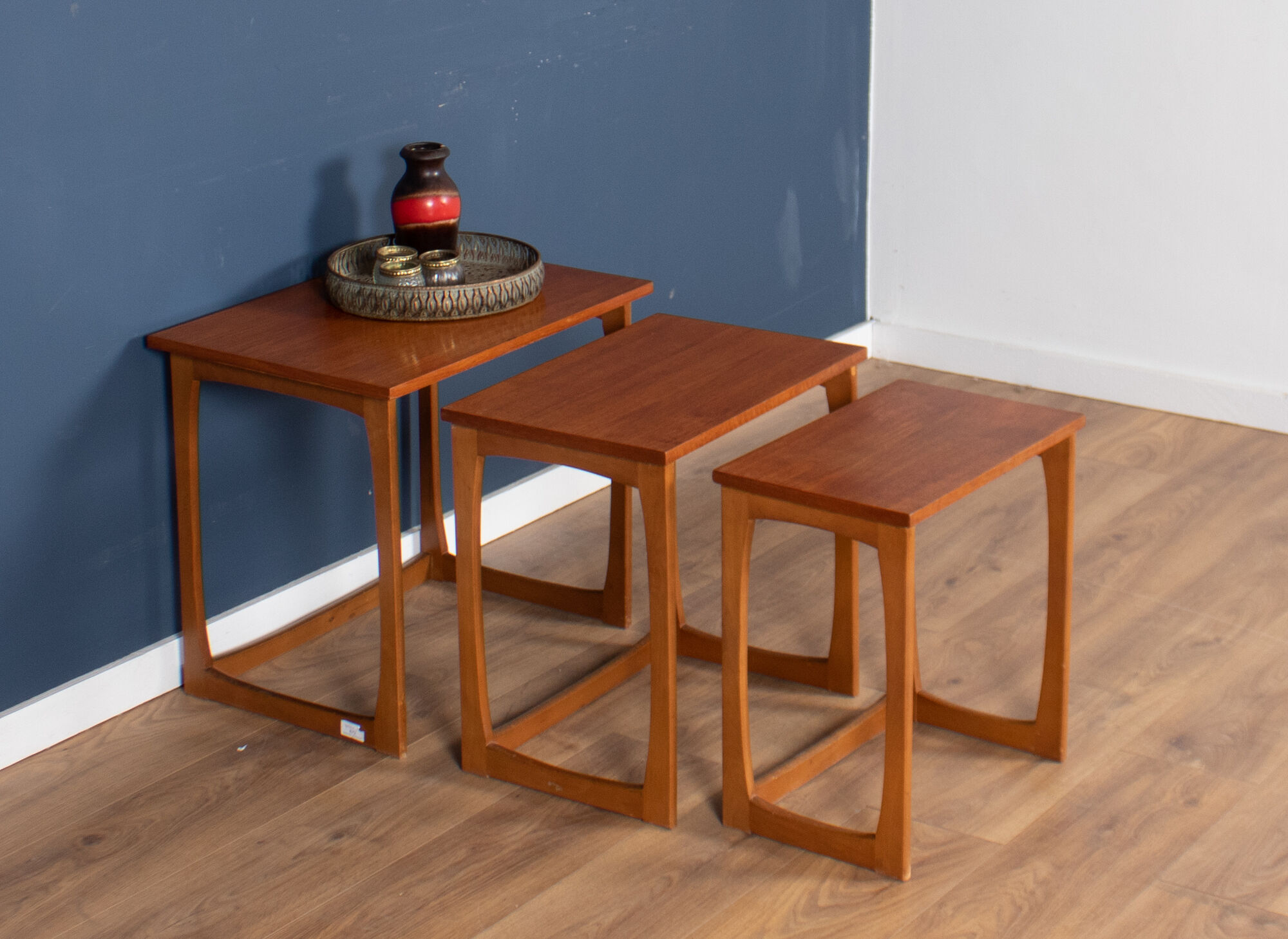 Retro teak 1960s mid century nest of tables coffee tables