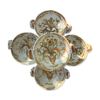 Set of 5 Keraluc Quimper ear bowls