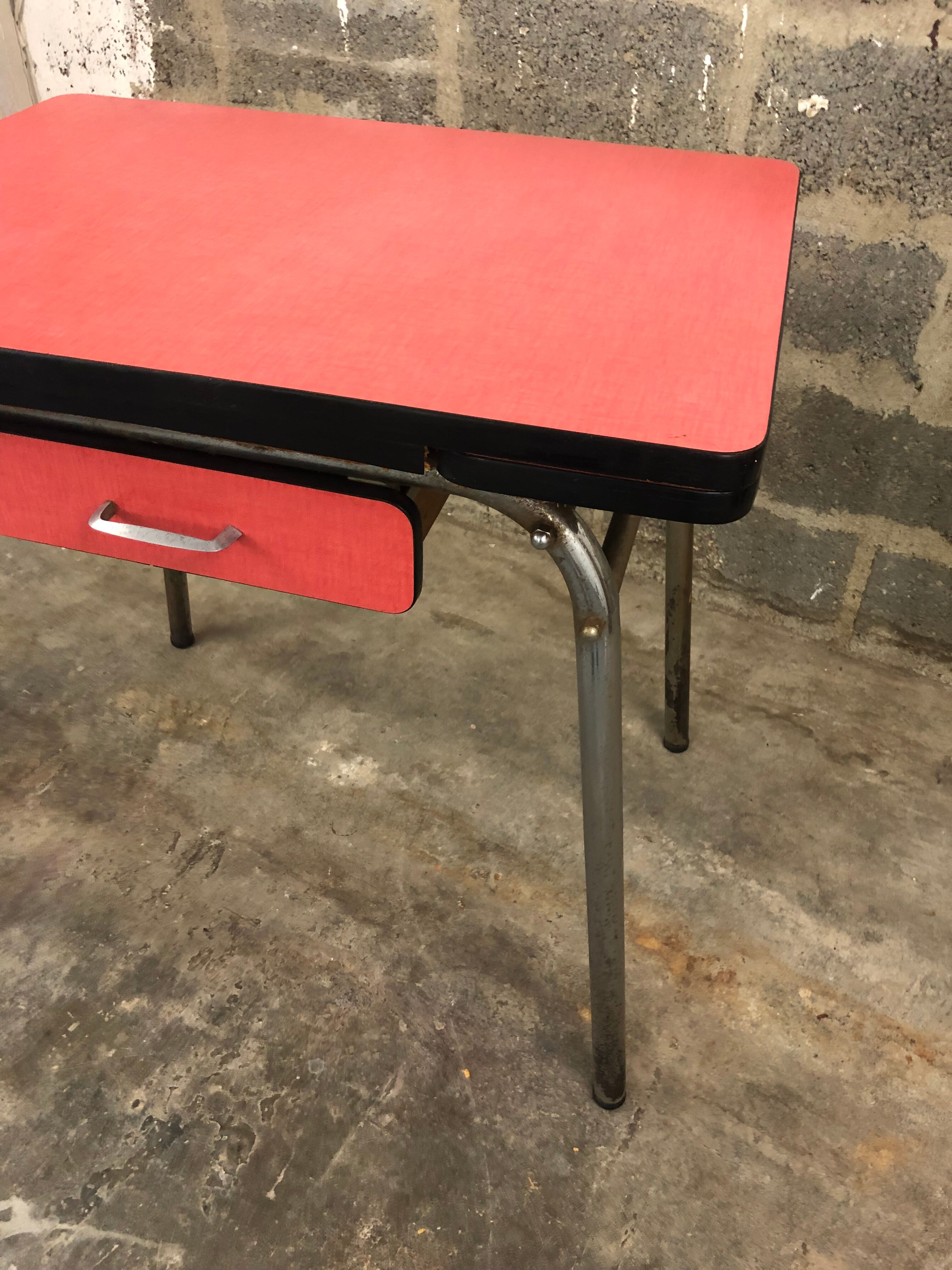 Red formica table