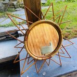 Miroir soleil rotin vintage 70