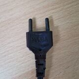 Large Art Deco Mazda lamp in wood, brass, and white opaline, 1930.