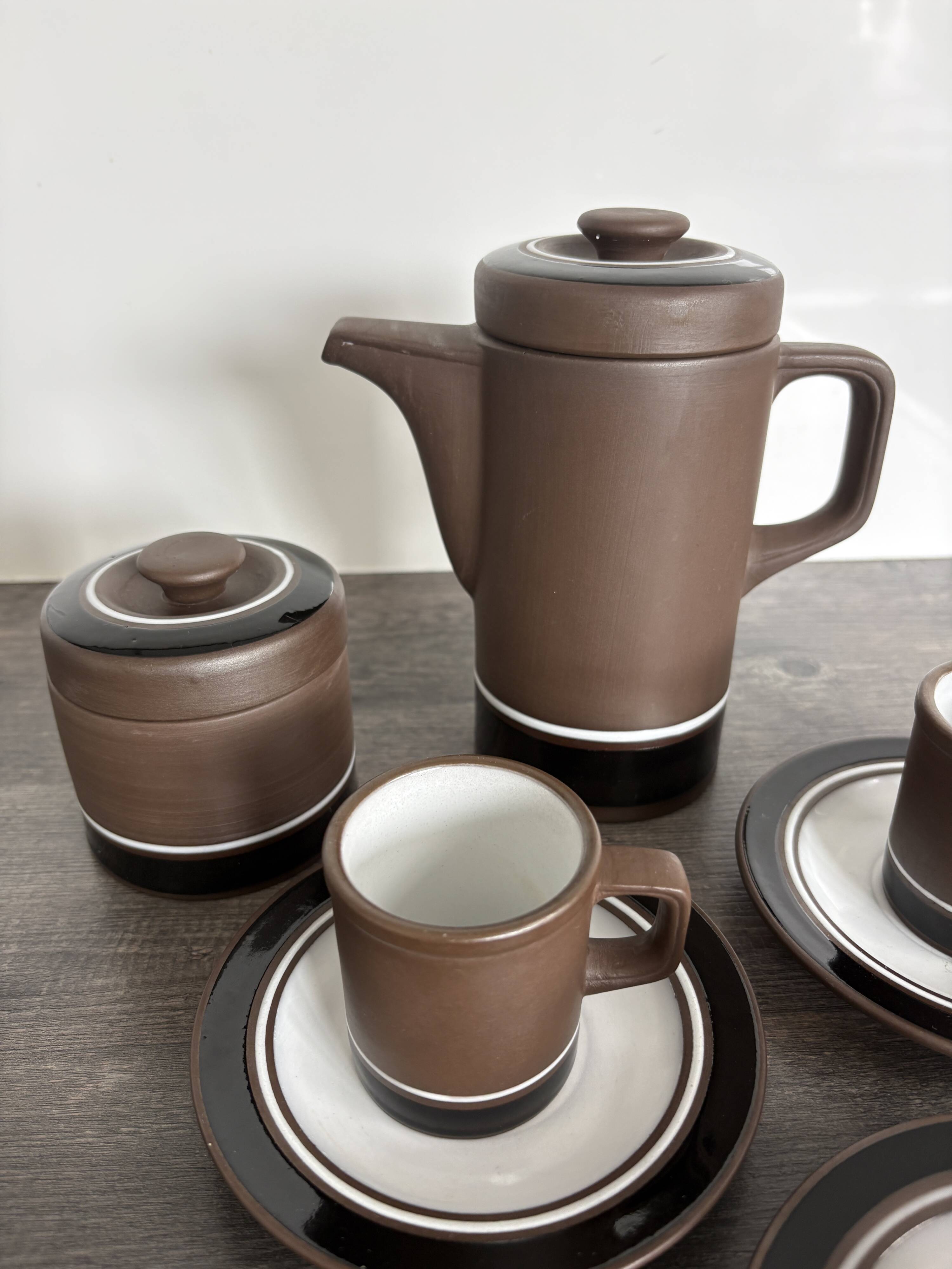 Vintage River Dolphin coffee service – Matte stoneware