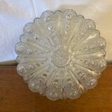 Antique Wall Lamp Ceiling Light Molded Glass + Vintage Black Metal Bracket