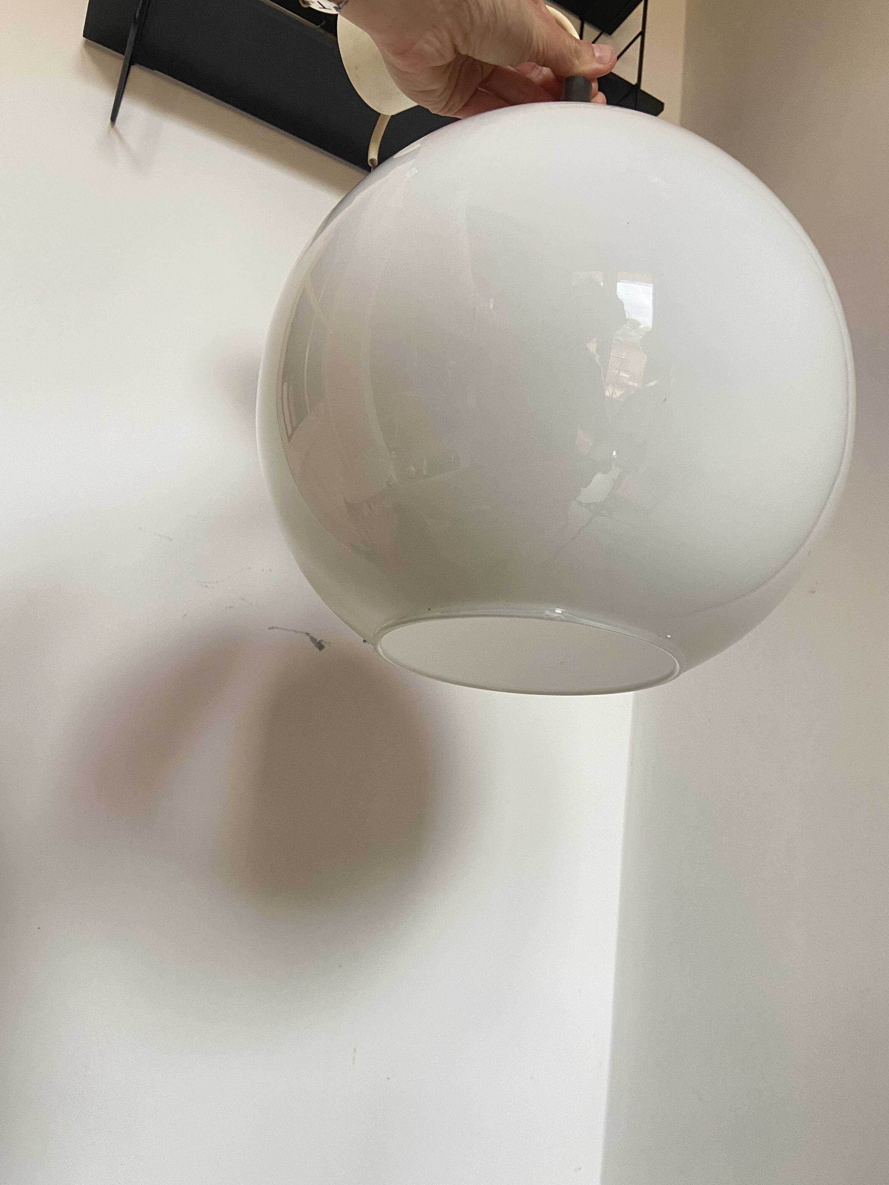 White Ball/Globe Pendant Lamp Vintage