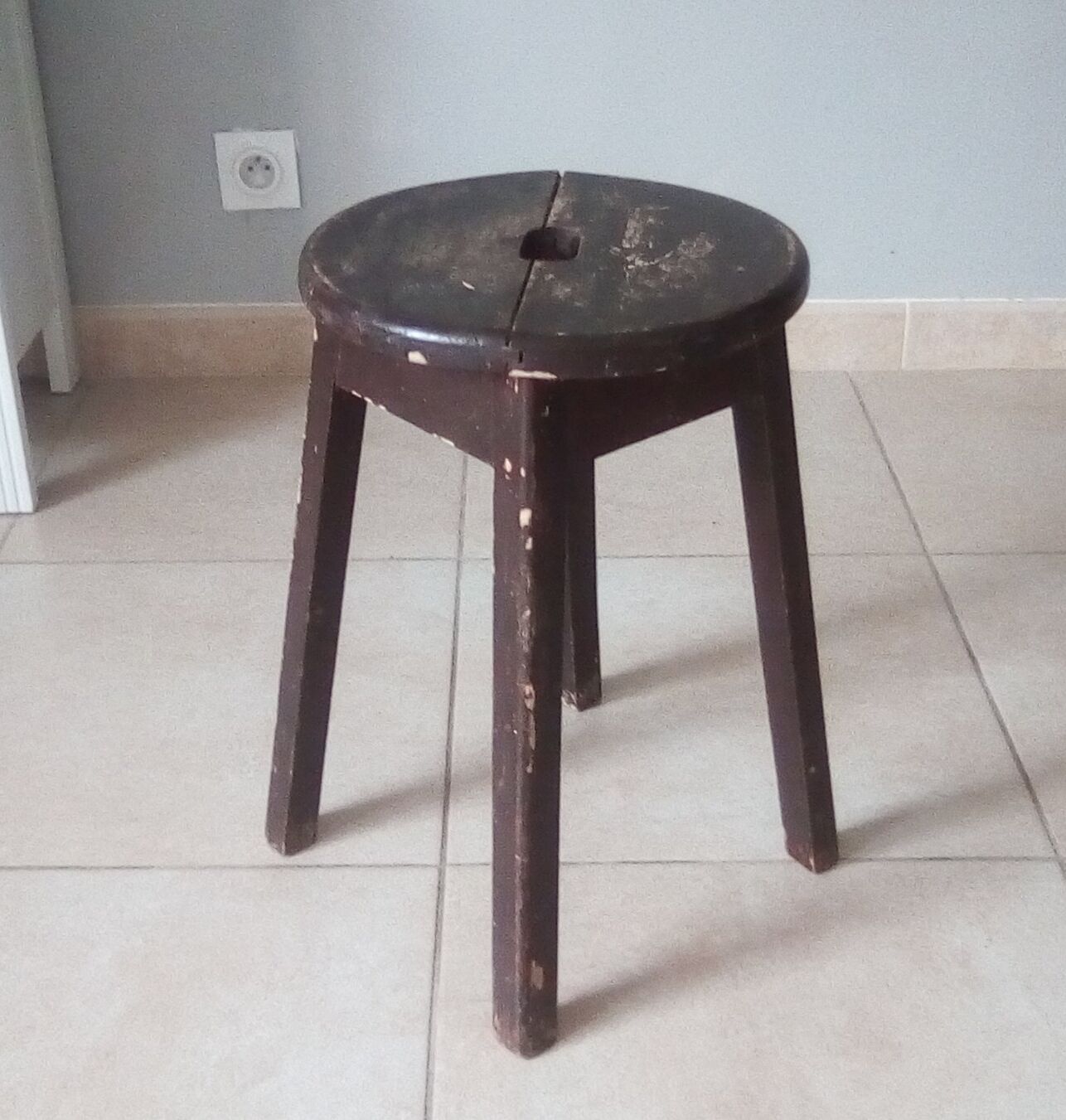 Vintage solid wood stool