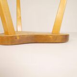 Modern Swedish Scandinavian stool in lacquered birch, 1970s.