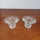 Set of 2 glass candle holders