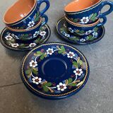 4 teacups and saucers