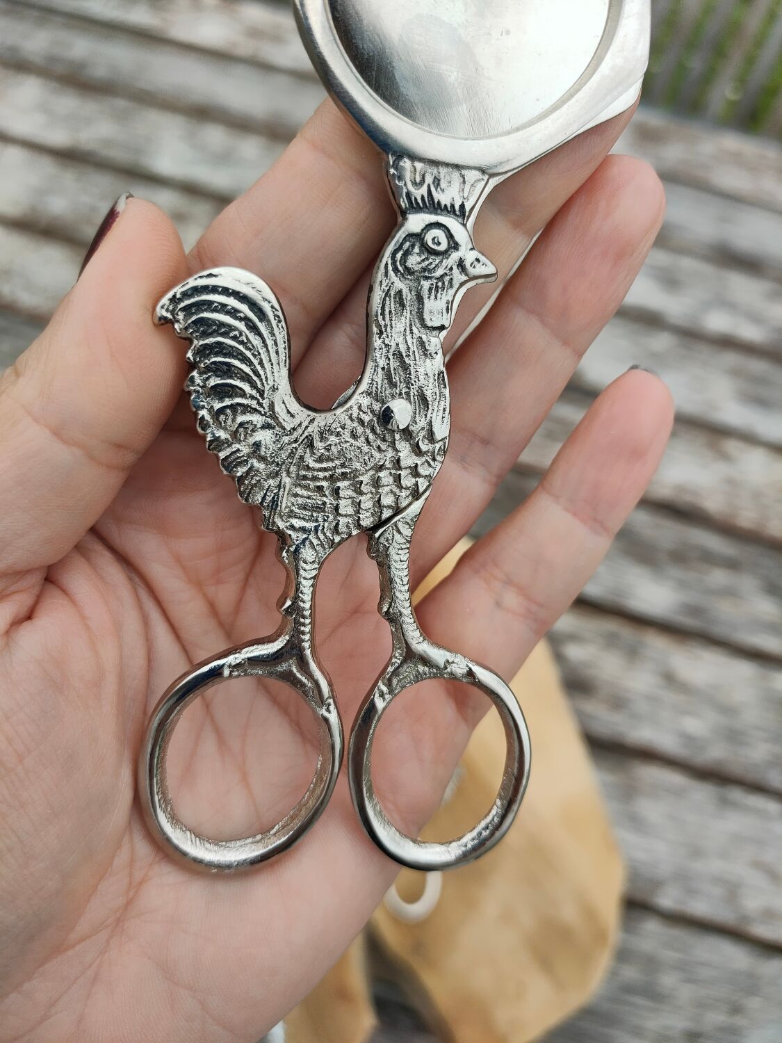 Set of two pairs of antique eggcutter scissors