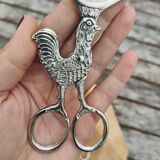 Set of two pairs of antique eggcutter scissors