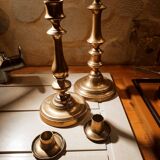 Pair of brass candle holders