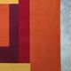 1970s Stunning Geometric Space Age Rug in Wool. Made in Italy