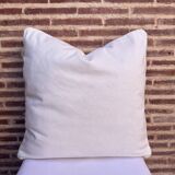 Housse de coussin marocaine blanche faite à la main (45 x 45 cm)