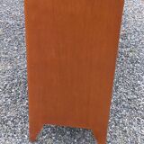 Enfilade vintage en chêne doré portes coulissantes pieds compas 1950