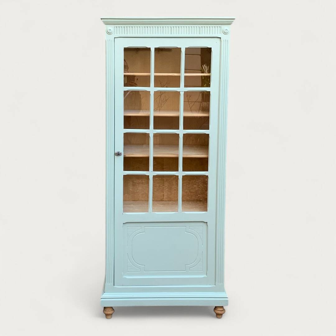 Antique celadon glass Parisian wardrobe H162