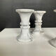 Set of 3 vintage Carrara marble candle holders