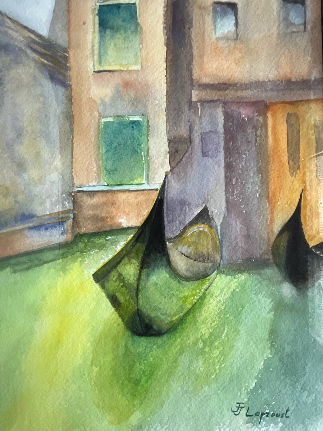 Painting: Watercolor - Gondola in Venice