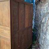 Parisian art deco wardrobe in solid raw oak, removable
