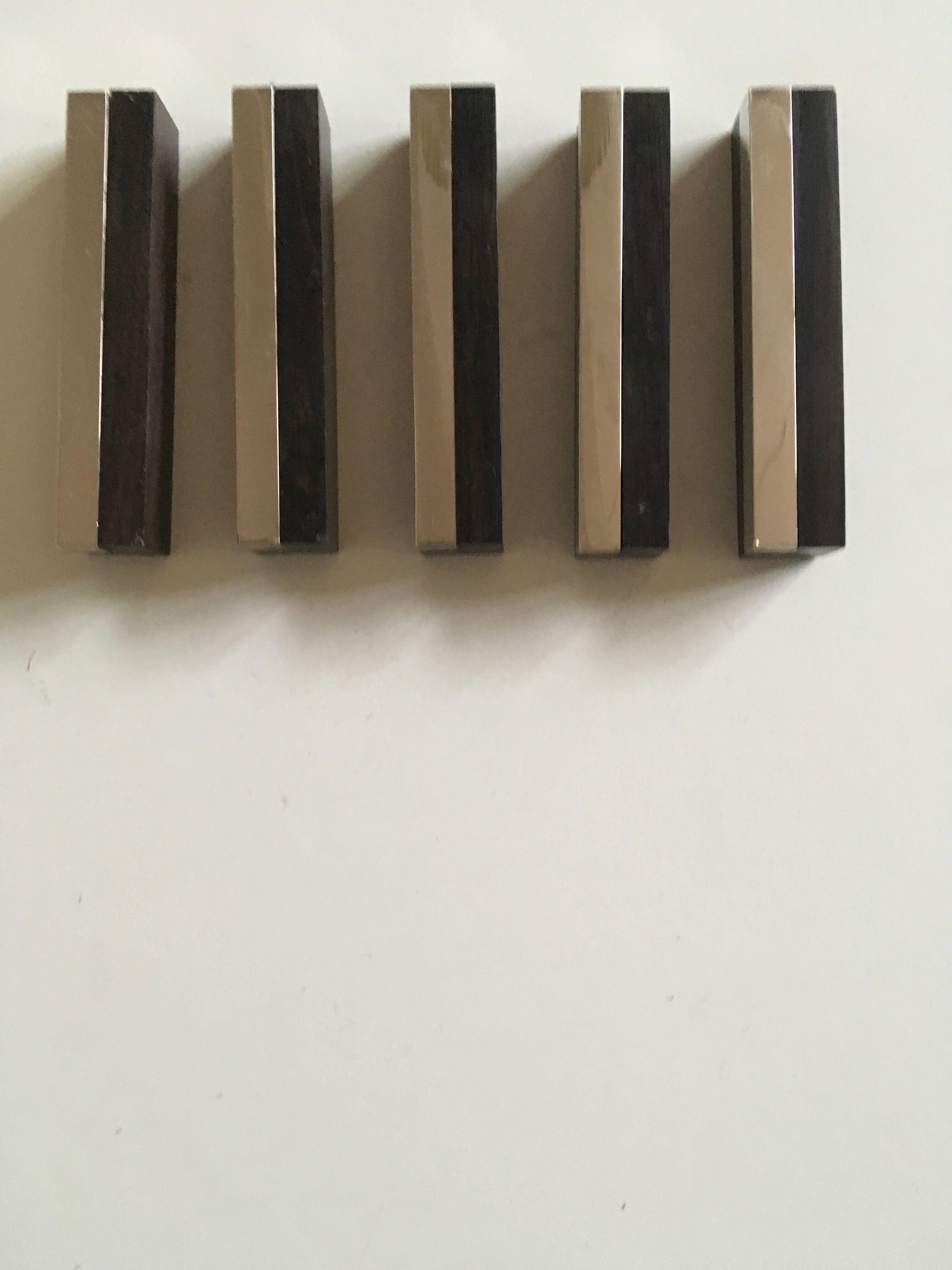 70s mozambique ebony and chrome steel door set