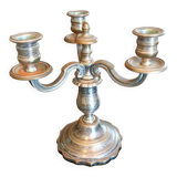 Bougeoir chandelier 3 feux argenté