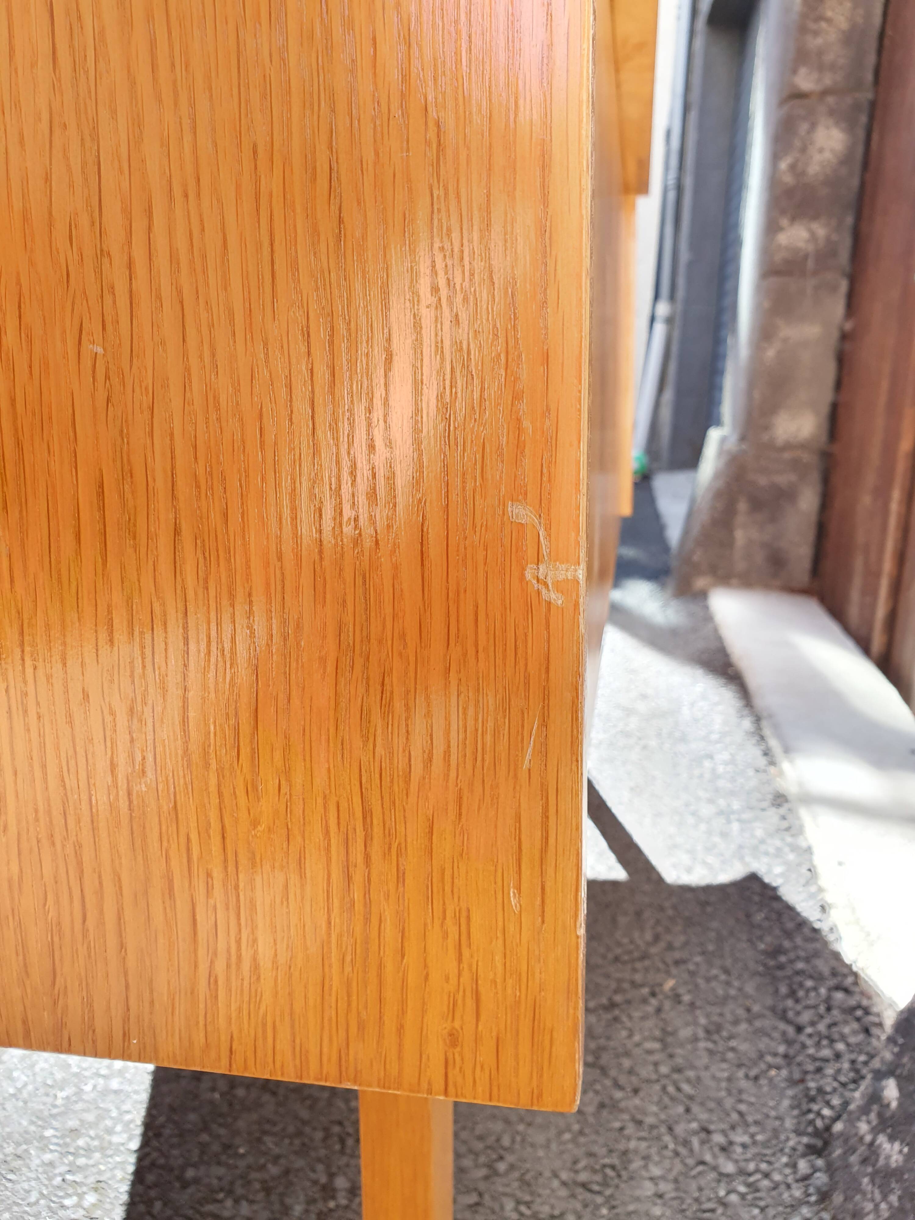 Vintage light oak desk from the 70s