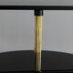 Coffee table in black glass lacquered brass and iron, Italy 50s